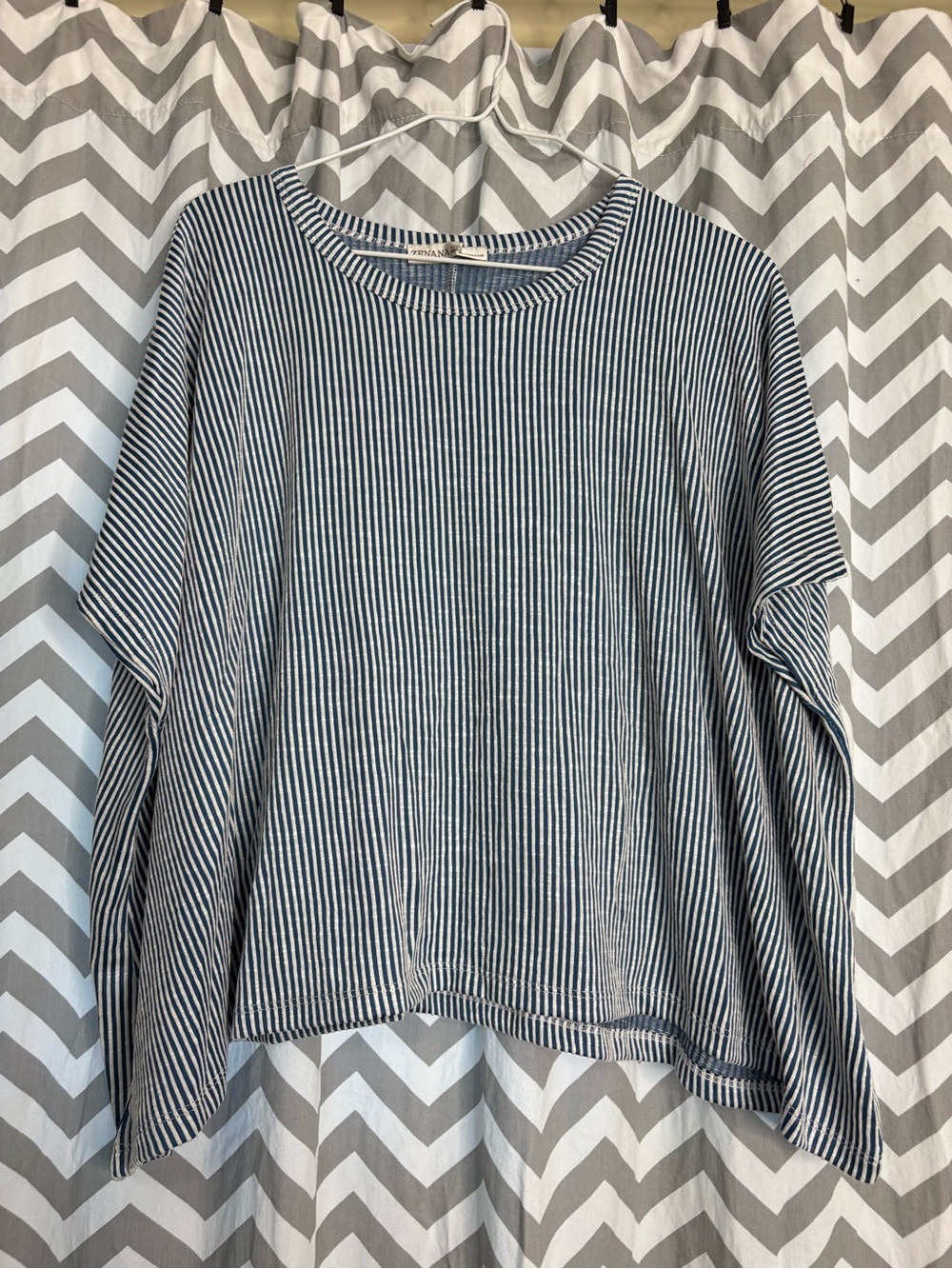 Blue and White Striped Women's short -Sleeve Tee